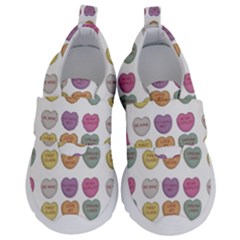 Valentine Hearts White Velcro Strap Shoes