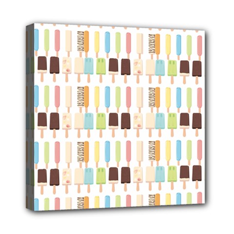 Candy Popsicles White Mini Canvas 8  X 8  (stretched) by snowwhitegirl