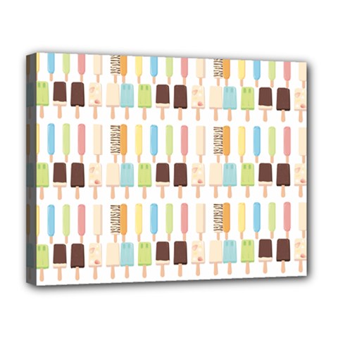 Candy Popsicles White Canvas 14  X 11  (stretched) by snowwhitegirl