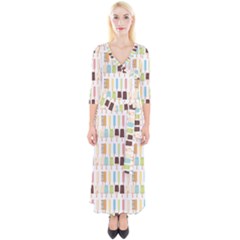 Candy Popsicles White Quarter Sleeve Wrap Maxi Dress by snowwhitegirl