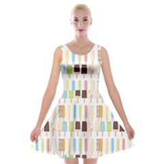 Candy Popsicles White Velvet Skater Dress