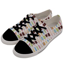 Candy Popsicles White Men s Low Top Canvas Sneakers