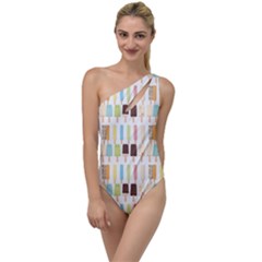 Candy Popsicles White To One Side Swimsuit by snowwhitegirl