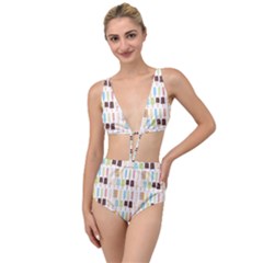 Candy Popsicles White Tied Up Two Piece Swimsuit