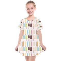 Candy Popsicles White Kids  Smock Dress