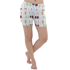 Candy Popsicles White Lightweight Velour Yoga Shorts