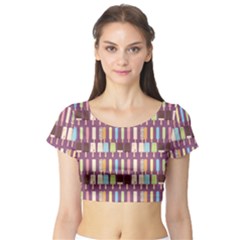 Candy Popsicles Purple Short Sleeve Crop Top by snowwhitegirl