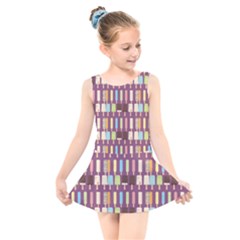 Candy Popsicles Purple Kids  Skater Dress Swimsuit