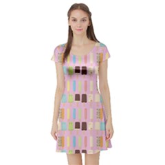 Candy Popsicles Pink Short Sleeve Skater Dress