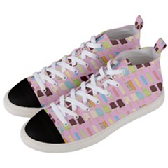 Candy Popsicles Pink Men s Mid-top Canvas Sneakers