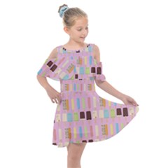 Candy Popsicles Pink Kids  Shoulder Cutout Chiffon Dress by snowwhitegirl