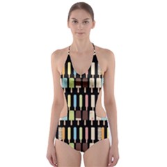 Candy Popsicles Black Cut-out One Piece Swimsuit by snowwhitegirl