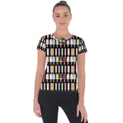 Candy Popsicles Black Short Sleeve Sports Top  by snowwhitegirl