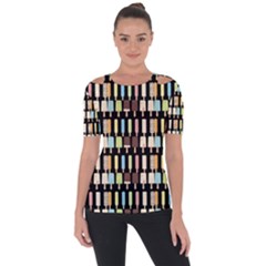 Candy Popsicles Black Shoulder Cut Out Short Sleeve Top by snowwhitegirl