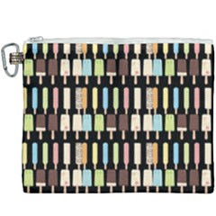 Candy Popsicles Black Canvas Cosmetic Bag (xxxl)