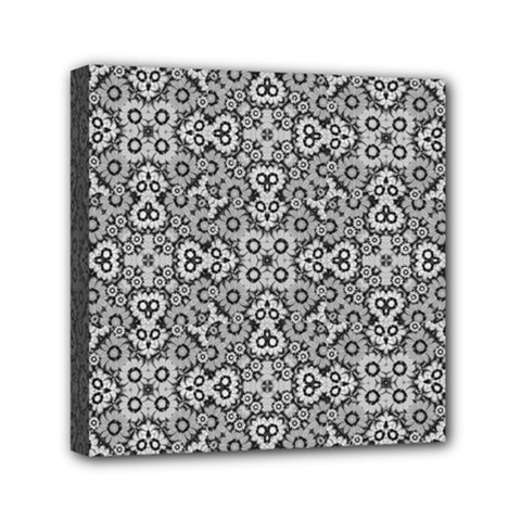 Geometric Stylized Floral Pattern Mini Canvas 6  X 6  (stretched) by dflcprints