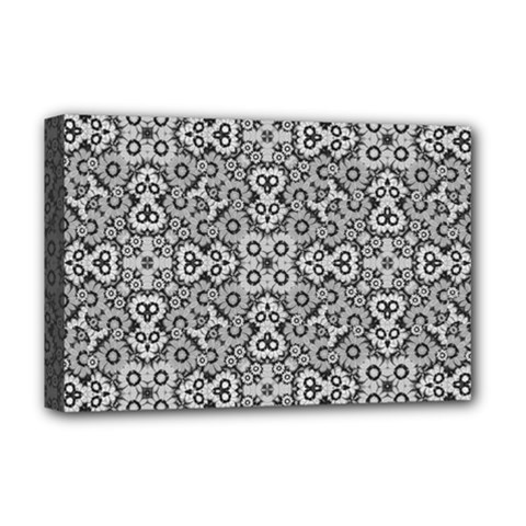 Geometric Stylized Floral Pattern Deluxe Canvas 18  X 12  (stretched) by dflcprints