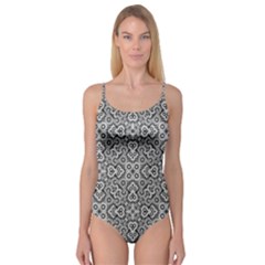 Geometric Stylized Floral Pattern Camisole Leotard  by dflcprints