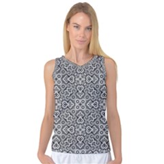 Geometric Stylized Floral Pattern Women s Basketball Tank Top by dflcprints