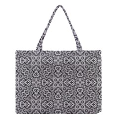 Geometric Stylized Floral Pattern Medium Tote Bag by dflcprints