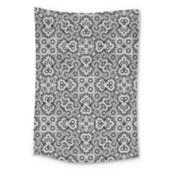 Geometric Stylized Floral Pattern Large Tapestry