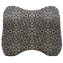 Geometric Stylized Floral Pattern Velour Head Support Cushion View1