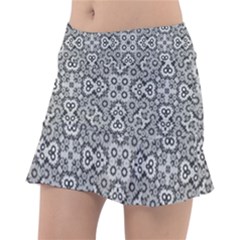 Geometric Stylized Floral Pattern Tennis Skirt by dflcprints