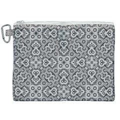 Geometric Stylized Floral Pattern Canvas Cosmetic Bag (xxl)