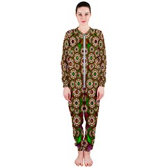 Flower Wreaths And Ornate Sweet Fauna Onepiece Jumpsuit (ladies)  by pepitasart