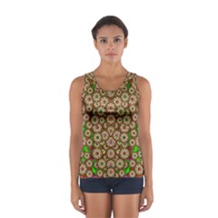 Flower Wreaths And Ornate Sweet Fauna Sport Tank Top  by pepitasart