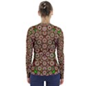 Flower Wreaths And Ornate Sweet Fauna V-Neck Long Sleeve Top View2