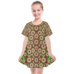 Flower Wreaths And Ornate Sweet Fauna Kids  Smock Dress