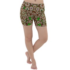 Flower Wreaths And Ornate Sweet Fauna Lightweight Velour Yoga Shorts