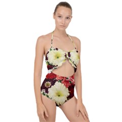 Flowers 1776585 1920 Scallop Top Cut Out Swimsuit