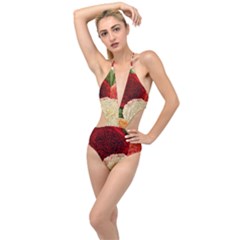 Flowers 1776584 1920 Plunging Cut Out Swimsuit