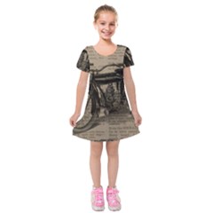 Bicycle Letter Kids  Short Sleeve Velvet Dress by vintage2030