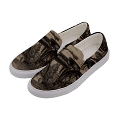 Bicycle Letter Women s Canvas Slip Ons by vintage2030