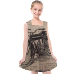 Bicycle Letter Kids  Cross Back Dress