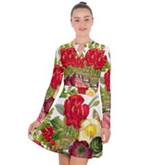 Flower Bouquet 1131891 1920 Long Sleeve Panel Dress