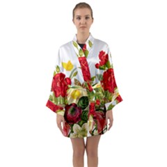 Flower Bouquet 1131891 1920 Long Sleeve Kimono Robe by vintage2030