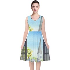 Town 1660455 1920 V-neck Midi Sleeveless Dress 