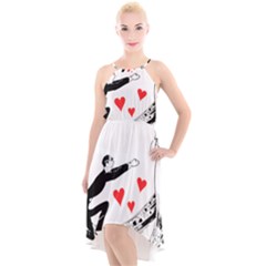 Manloveswoman High-low Halter Chiffon Dress 