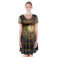 Steampunk 1636156 1920 Short Sleeve V-neck Flare Dress by vintage2030