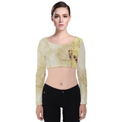 Background 1659622 1920 Velvet Long Sleeve Crop Top