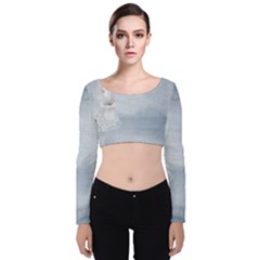 Background 1659631 1920 Velvet Long Sleeve Crop Top