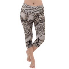 Flowers 1776630 1920 Lightweight Velour Capri Yoga Leggings