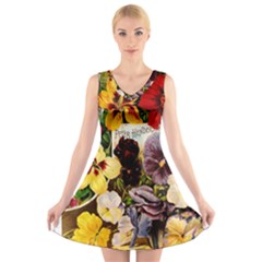 Flowers 1776534 1920 V-neck Sleeveless Dress by vintage2030