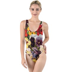 Flowers 1776534 1920 High Leg Strappy Swimsuit by vintage2030