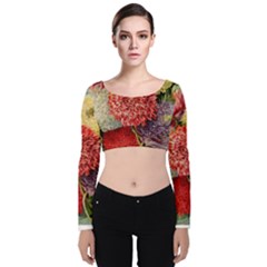 Flowers 1776541 1920 Velvet Long Sleeve Crop Top