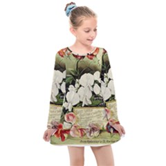 Flowers 1776617 1920 Kids  Long Sleeve Dress by vintage2030